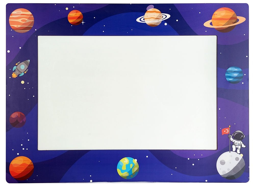 Uzay Temalı Anaokulu Kreş Yazı Tahtası