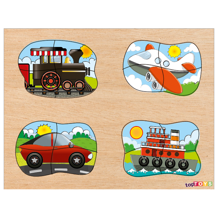 4'Ü 1 ARADA TAŞITLAR AHŞAP PUZZLE