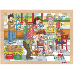 24 PARÇA AHŞAP PUZZLE-AİLEM