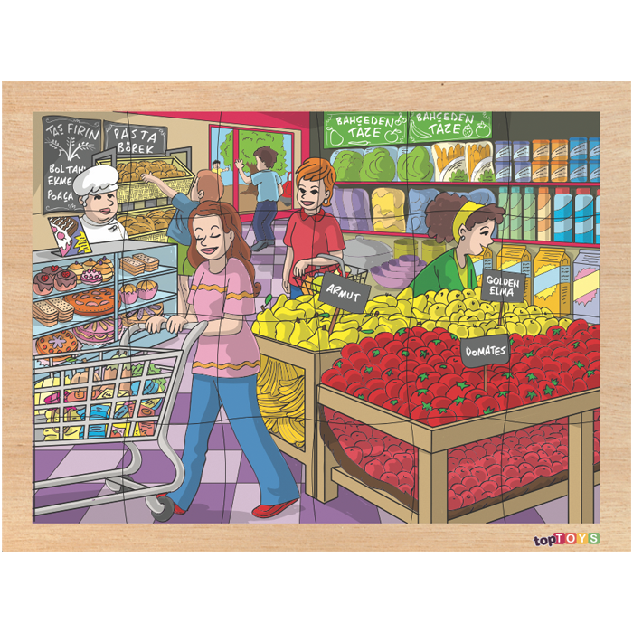 24 PARÇA AHŞAP PUZZLE-ALIŞVERİŞ