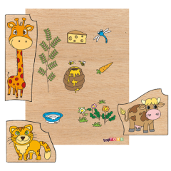 BİL BAKALIM KİM  NE YER ? AHŞAP EŞLEŞTİRME PUZZLE