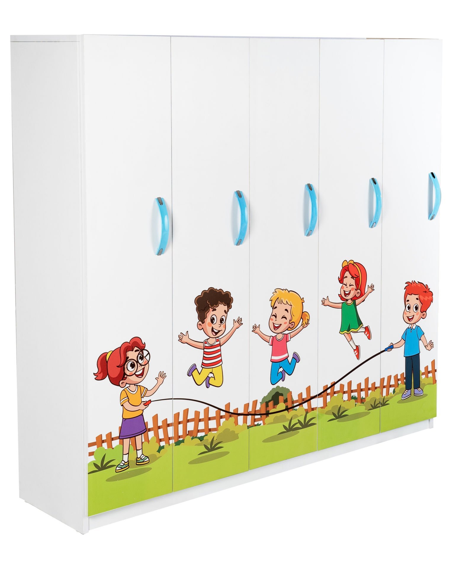 İp Atlayan Çocuklar Ahşap Anaokulu Kreş Portmanto