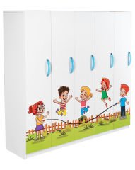 İp Atlayan Çocuklar Ahşap Anaokulu Kreş Portmanto