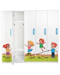 İp Atlayan Çocuklar Ahşap Anaokulu Kreş Portmanto