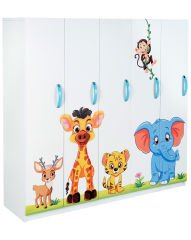 Safari Hayvanları Ahşap Anaokulu Kreş Portmanto