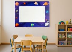 Uzay Temalı Anaokulu Kreş Yazı Tahtası