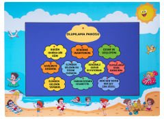 Tatil Temalı Ahşap Anaokulu Kreş  Pano