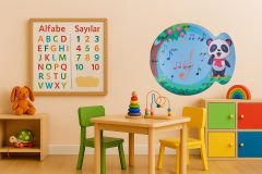 PANDA TEMALI AHŞAP ANAOKULU KREŞ MÜZİK KÖŞESİ(ALETLER HARİÇ)